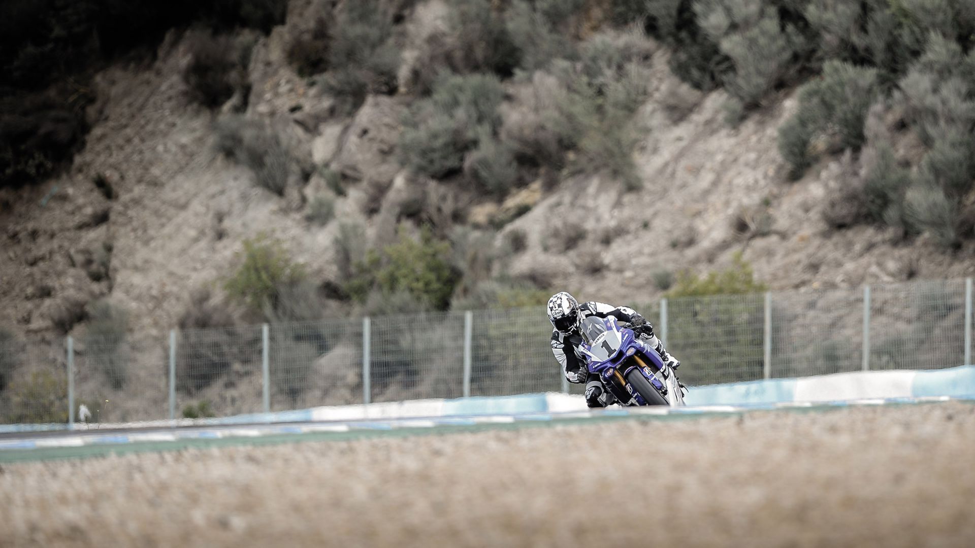 Enjoying a race bike on a race track....